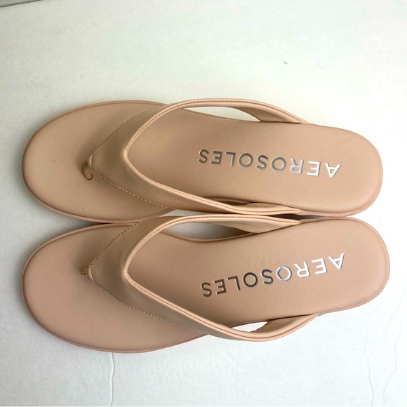 Aerosoles Womens Isha Pink thong Wedge Slides Thong Sandals Shoes size9 - Picture 3 of 6